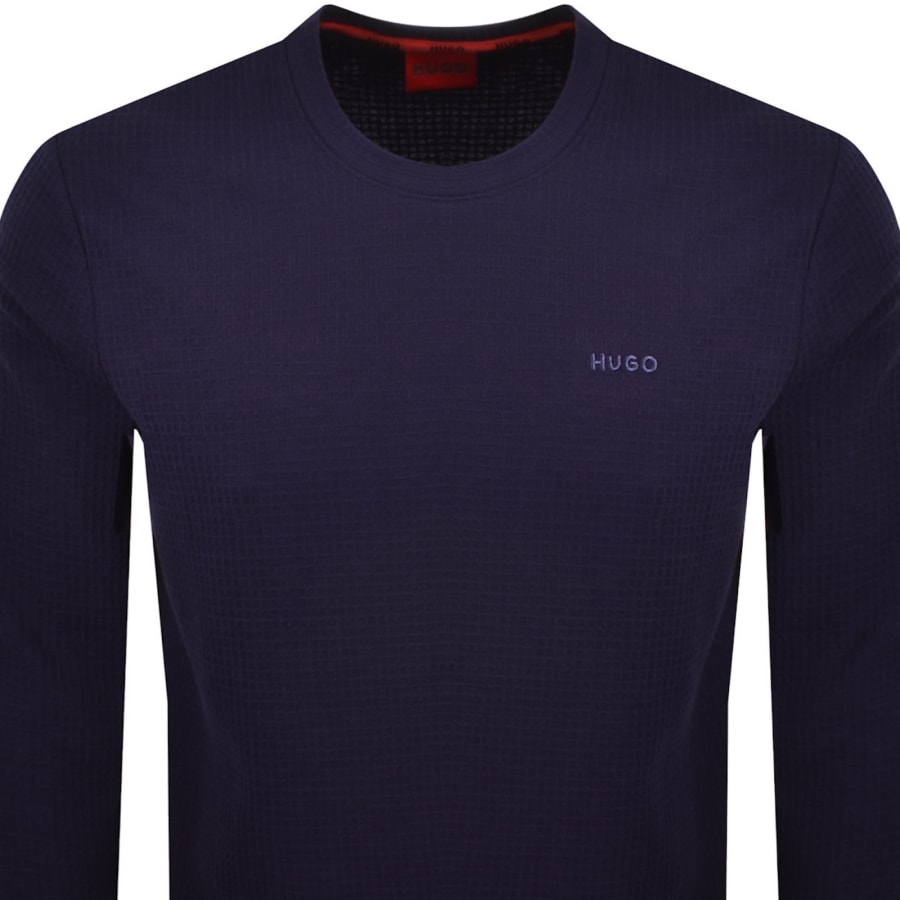 Image number 2 for HUGO Austin Long Sleeved T Shirt Navy