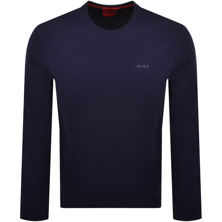 Image number 1 for HUGO Austin Long Sleeved T Shirt Navy