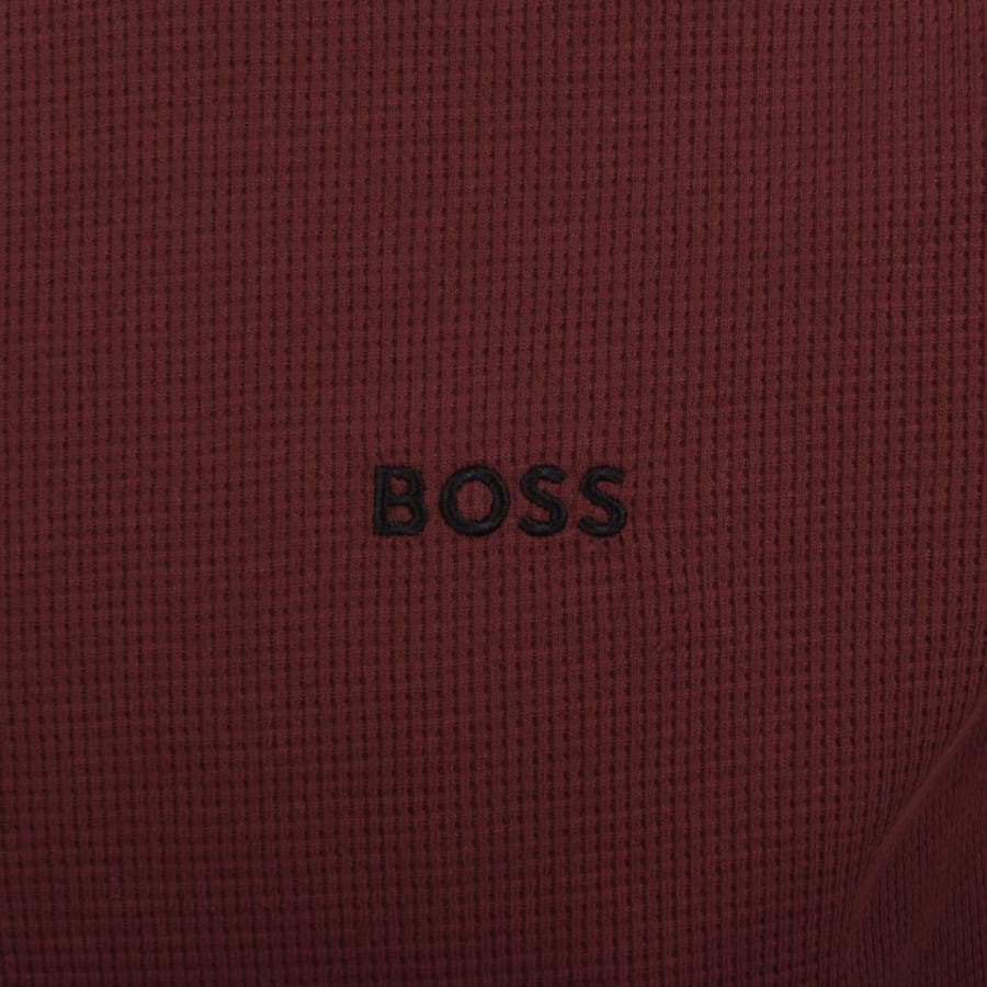 Image number 3 for BOSS Waffle T Shirt Dark Red