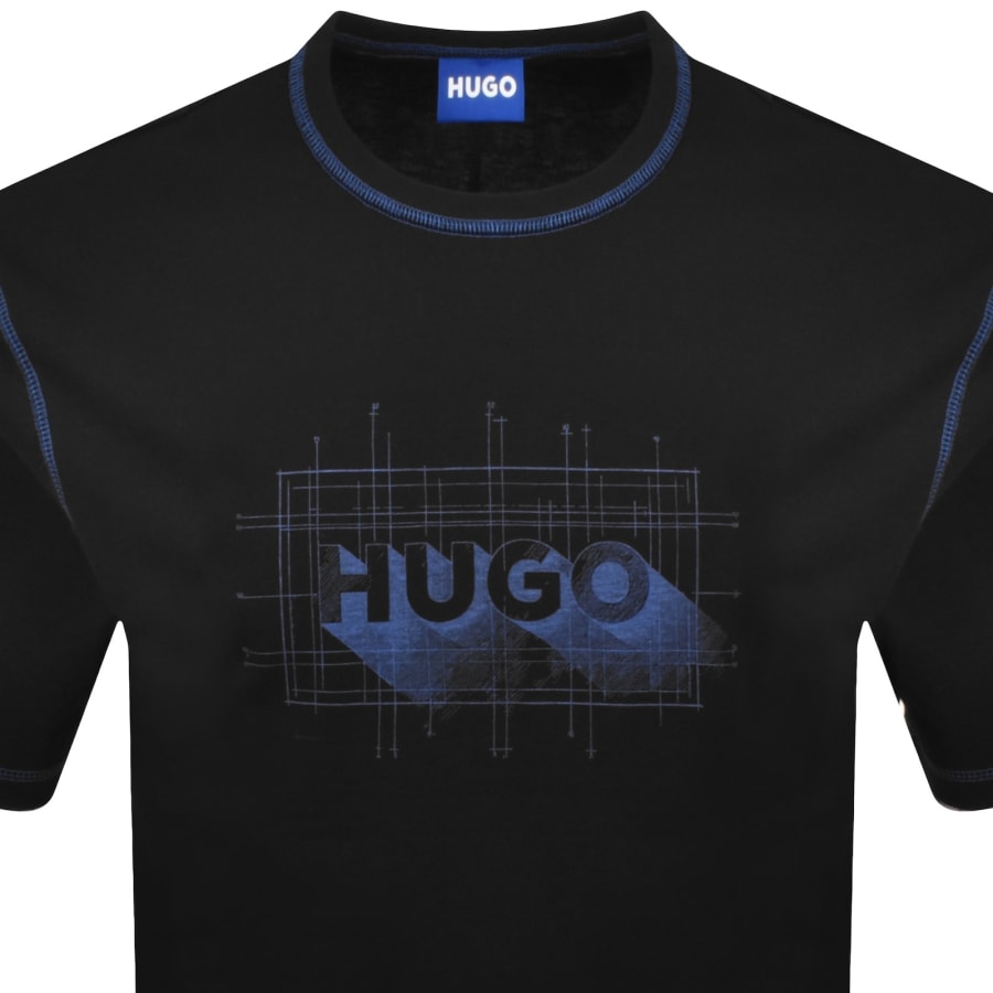 Image number 2 for HUGO Blue Nothal Crew Neck T Shirt Black