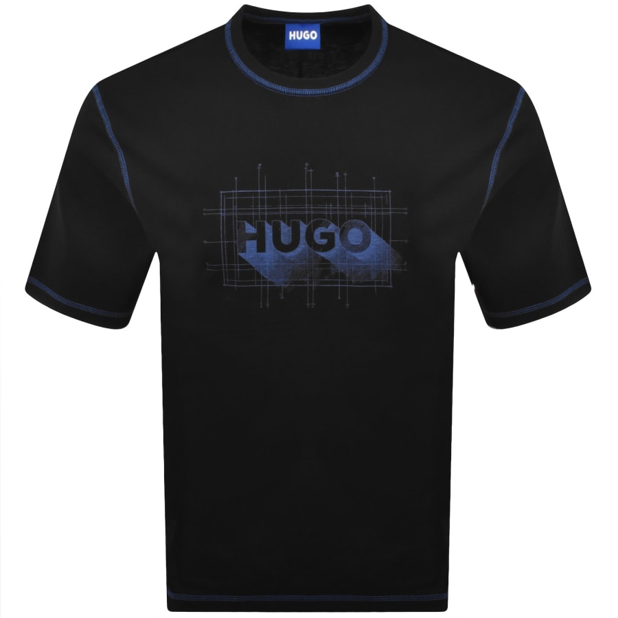 Image number 1 for HUGO Blue Nothal Crew Neck T Shirt Black