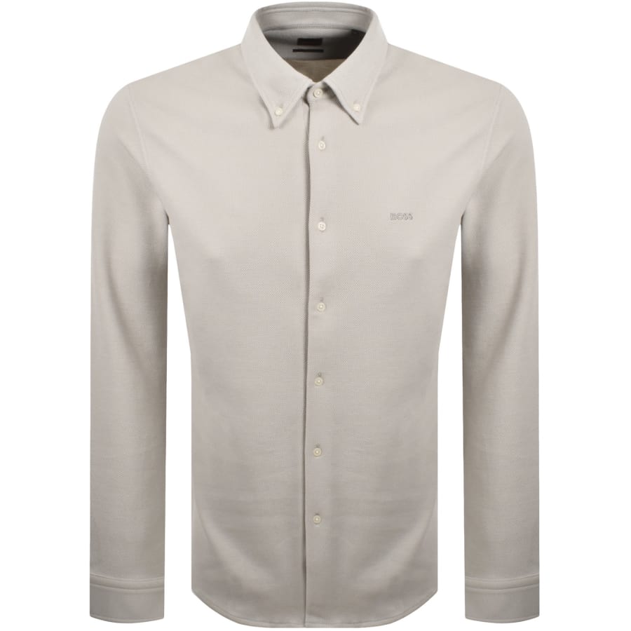 Image number 1 for BOSS Jersey Slim Fit Shirt Grey