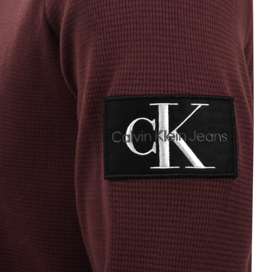 Image number 4 for Calvin Klein Jeans Waffle T Shirt Brown