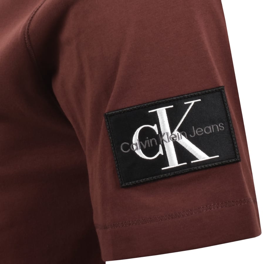 Image number 4 for Calvin Klein Jeans Badge T Shirt Burgundy
