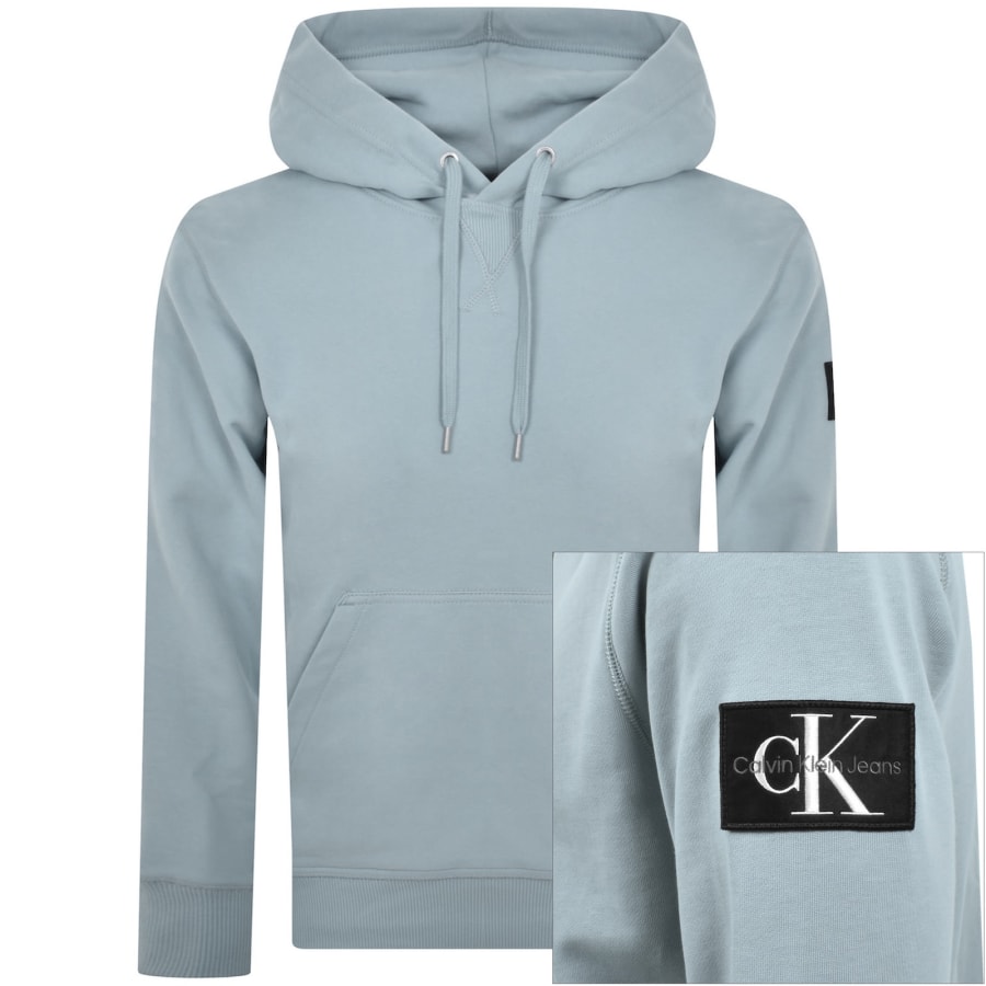 Image number 1 for Calvin Klein Jeans Badge Hoodie Blue