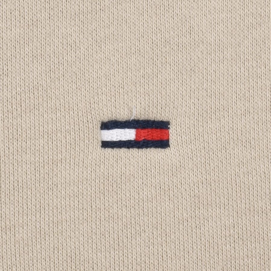 Image number 3 for Tommy Jeans Quarter Zip Sweatshirt Beige