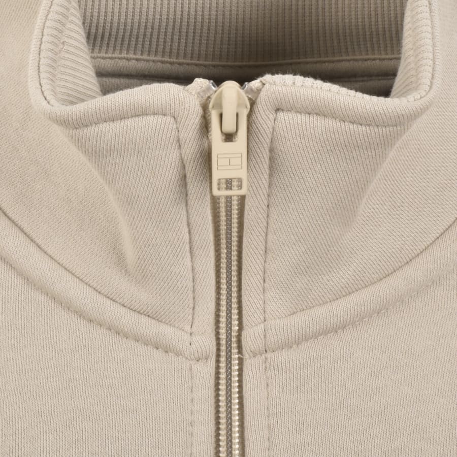 Image number 4 for Tommy Jeans Quarter Zip Sweatshirt Beige