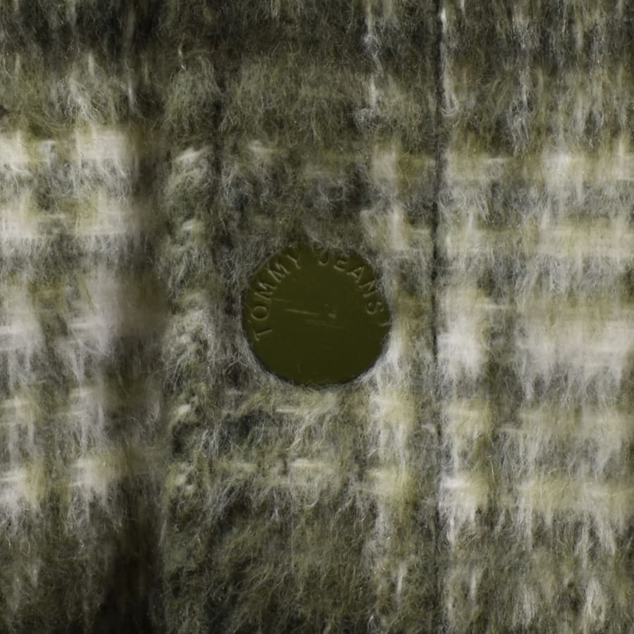 Image number 4 for Tommy Jeans Check Teddy Overshirt Green