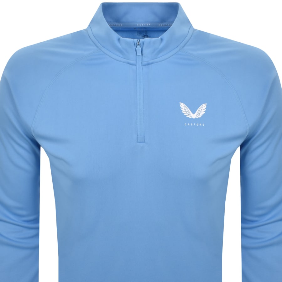 Image number 2 for Castore Adapt Quarter Zip Sweatshirt Cool Blue