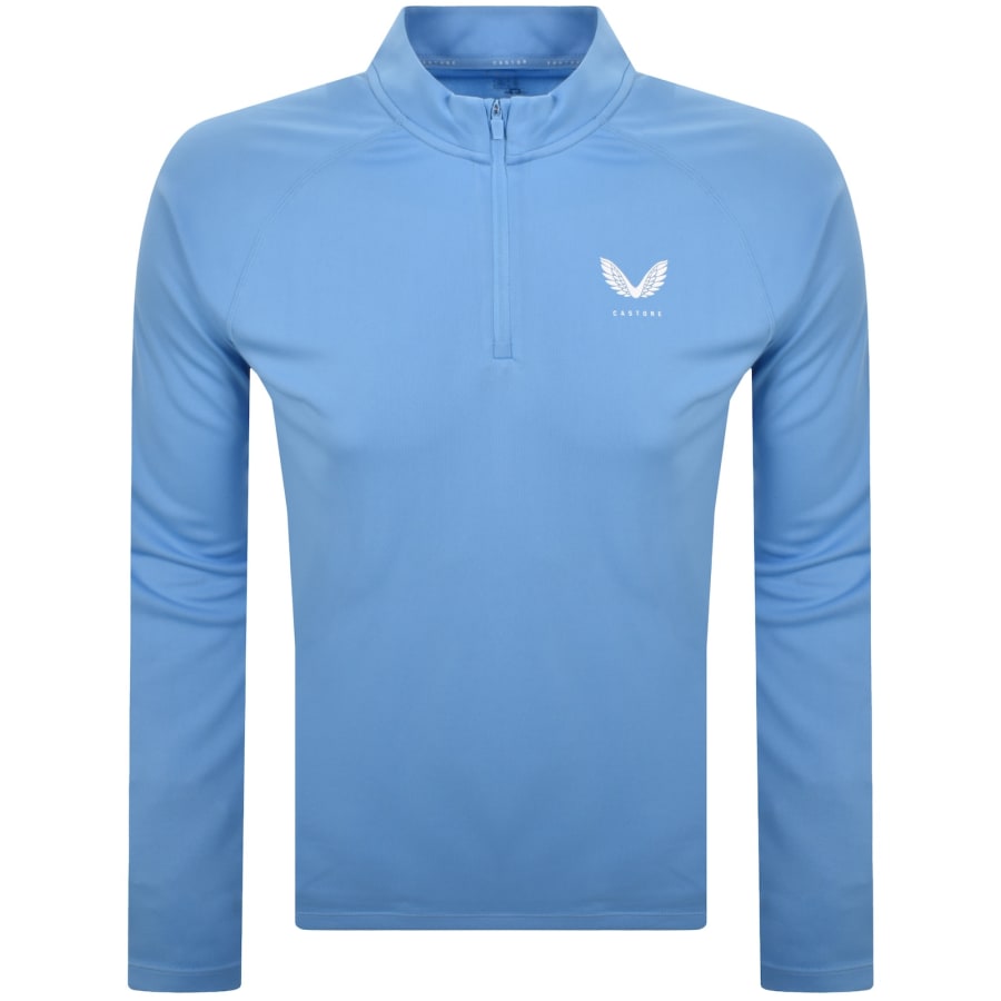 Image number 1 for Castore Adapt Quarter Zip Sweatshirt Cool Blue