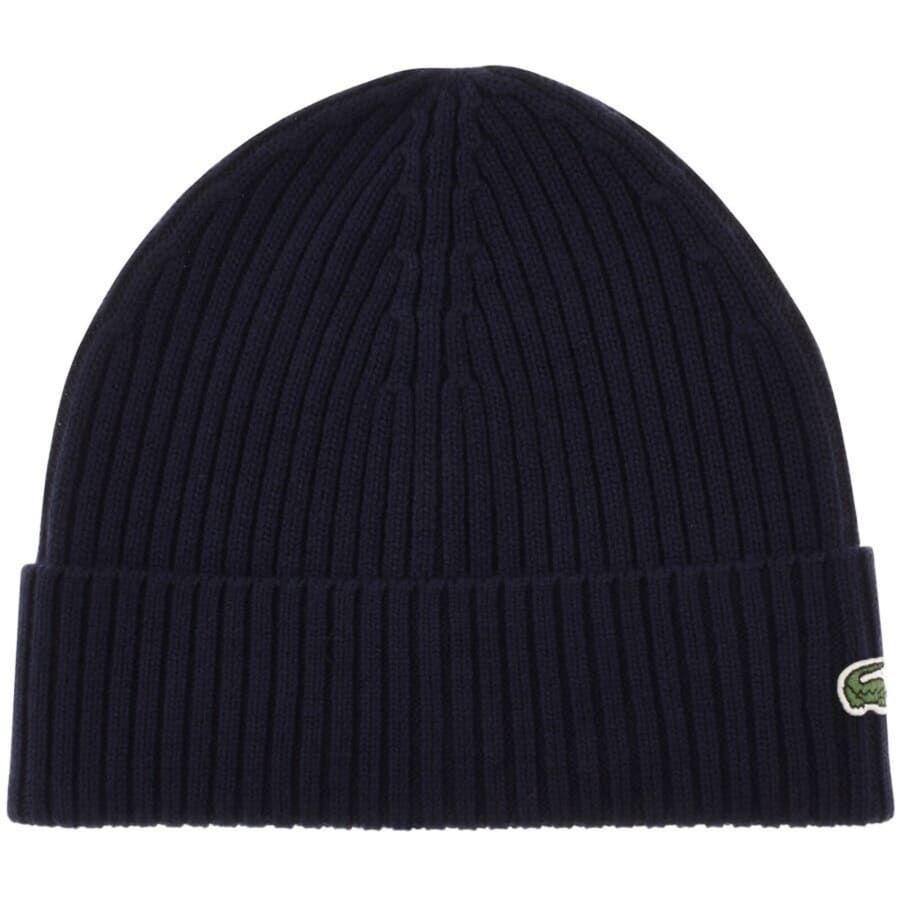 Image number 2 for Lacoste Knitted Beanie Navy