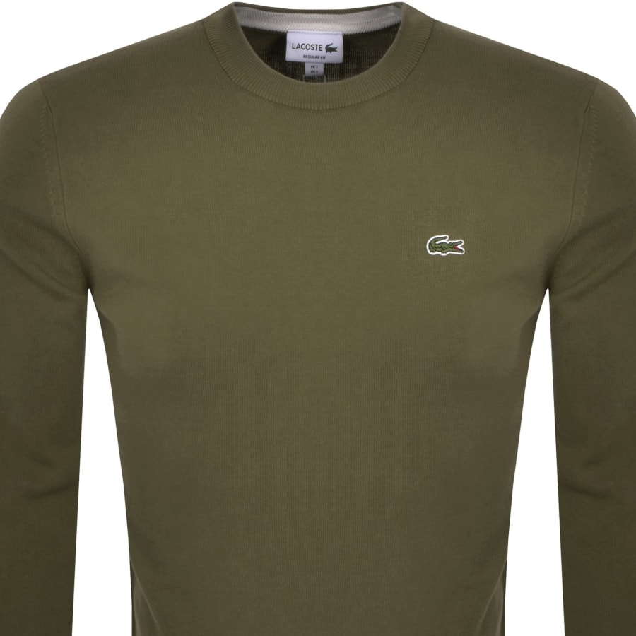 Image number 2 for Lacoste Crew Neck Knit Jumper Green