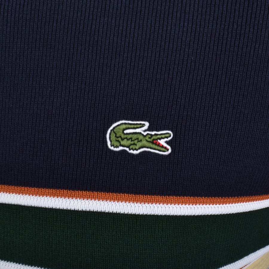 Image number 3 for Lacoste Colour Block Knit Jumper Navy