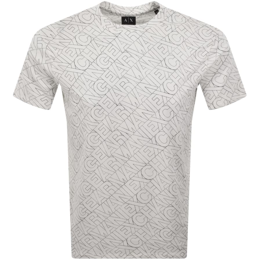 Image number 1 for Armani Exchange Diagonal Logo T Shirt White