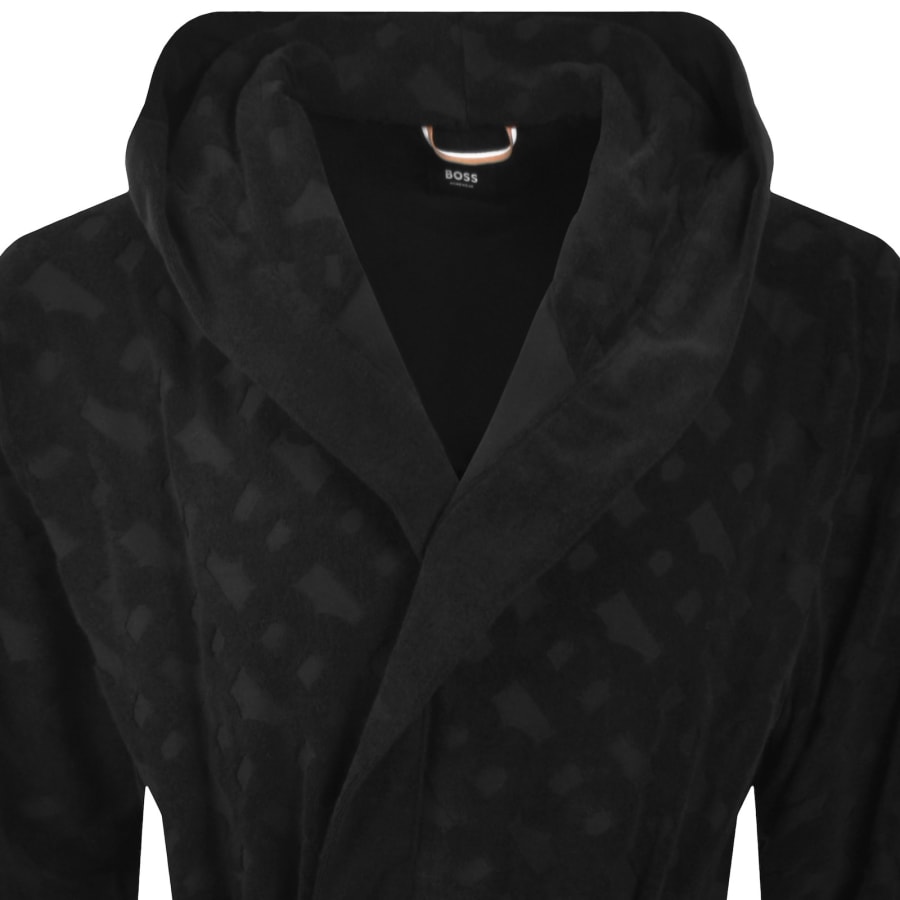 Image number 2 for BOSS Monogram Dressing Gown Black