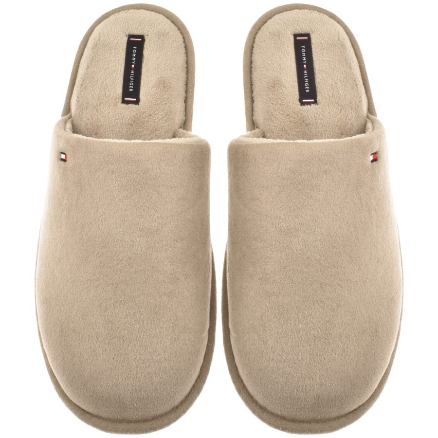 Image number 1 for Tommy Hilfiger Flag House Slippers Beige