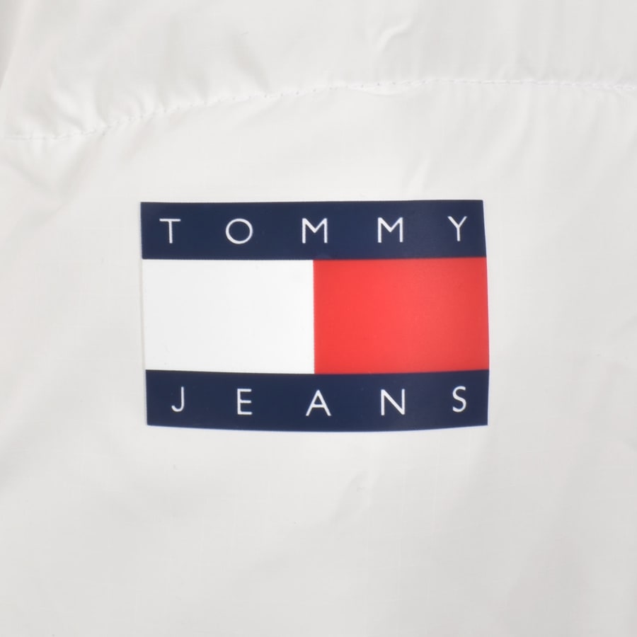 Image number 2 for Tommy Jeans DNA Collar Puffer Jacket White