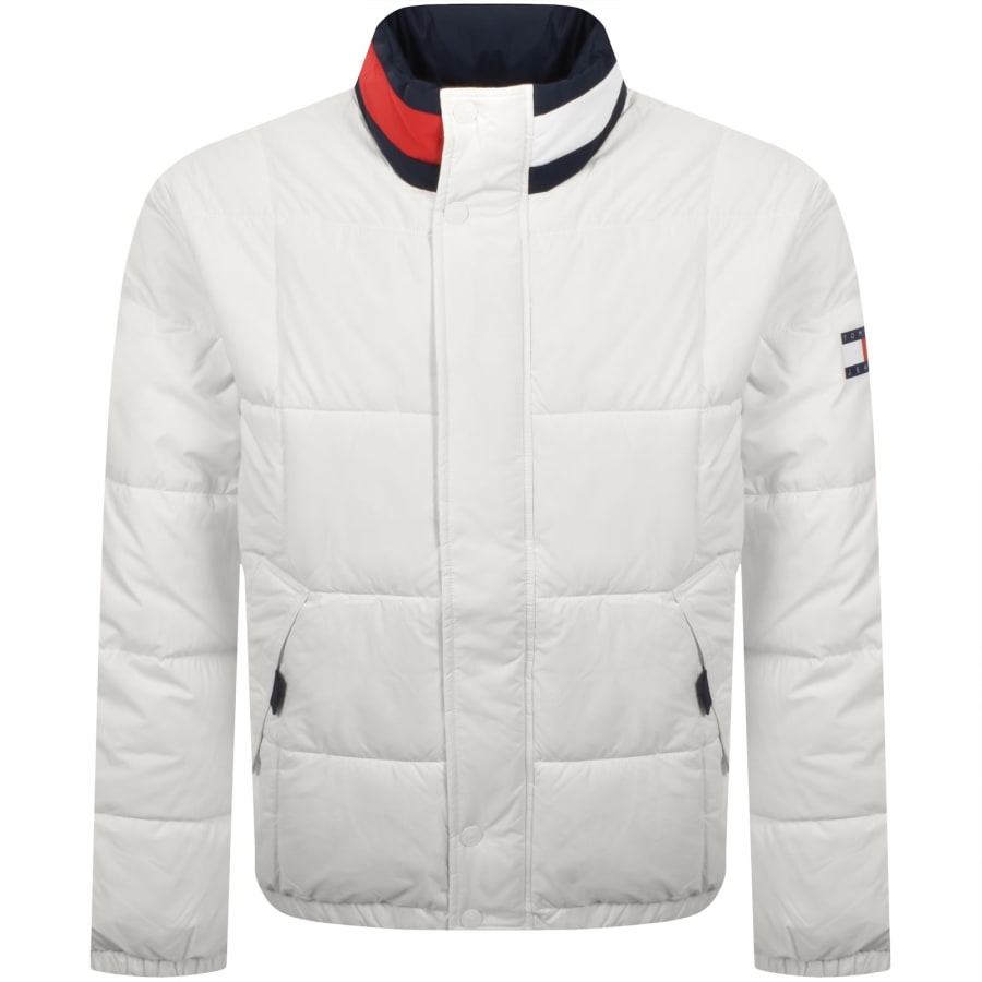 Image number 1 for Tommy Jeans DNA Collar Puffer Jacket White