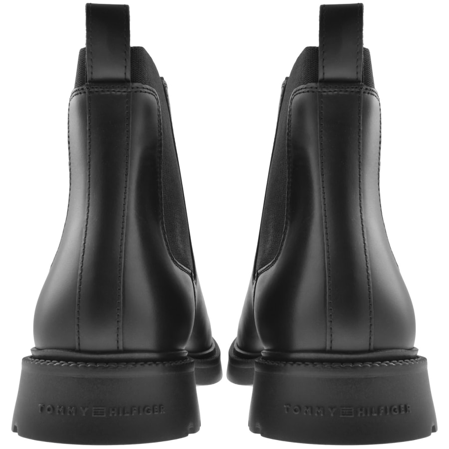 Image number 2 for Tommy Hilfiger Leather Chelsea Boots Black