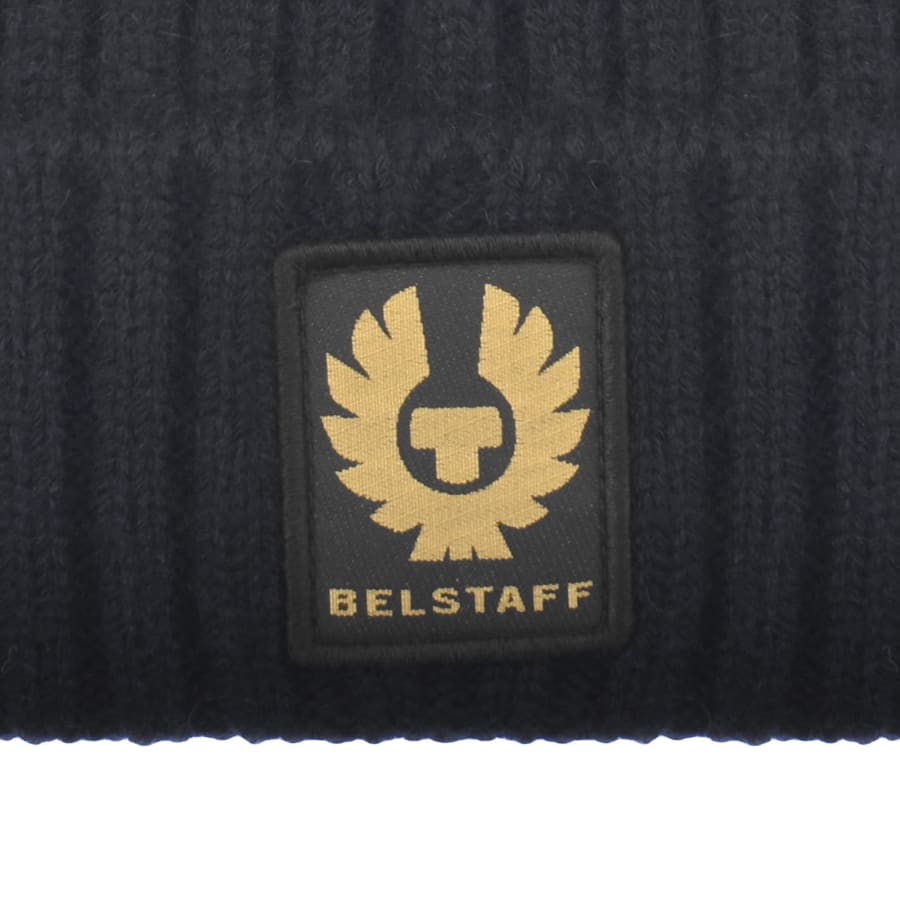 Image number 3 for Belstaff Logo Watch Beanie Navy