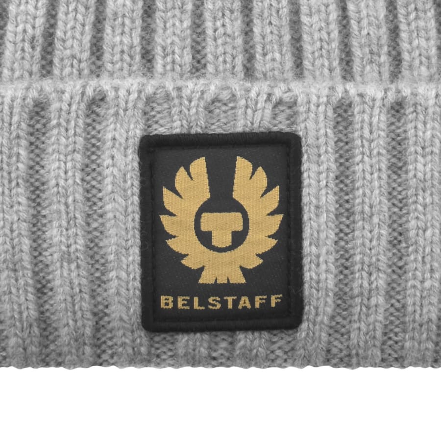 Image number 3 for Belstaff Logo Watch Beanie Grey