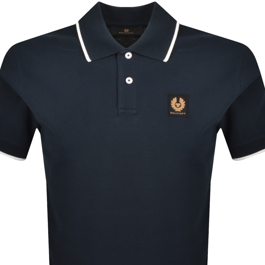 Image number 2 for Belstaff Tipped Polo T Shirt Navy