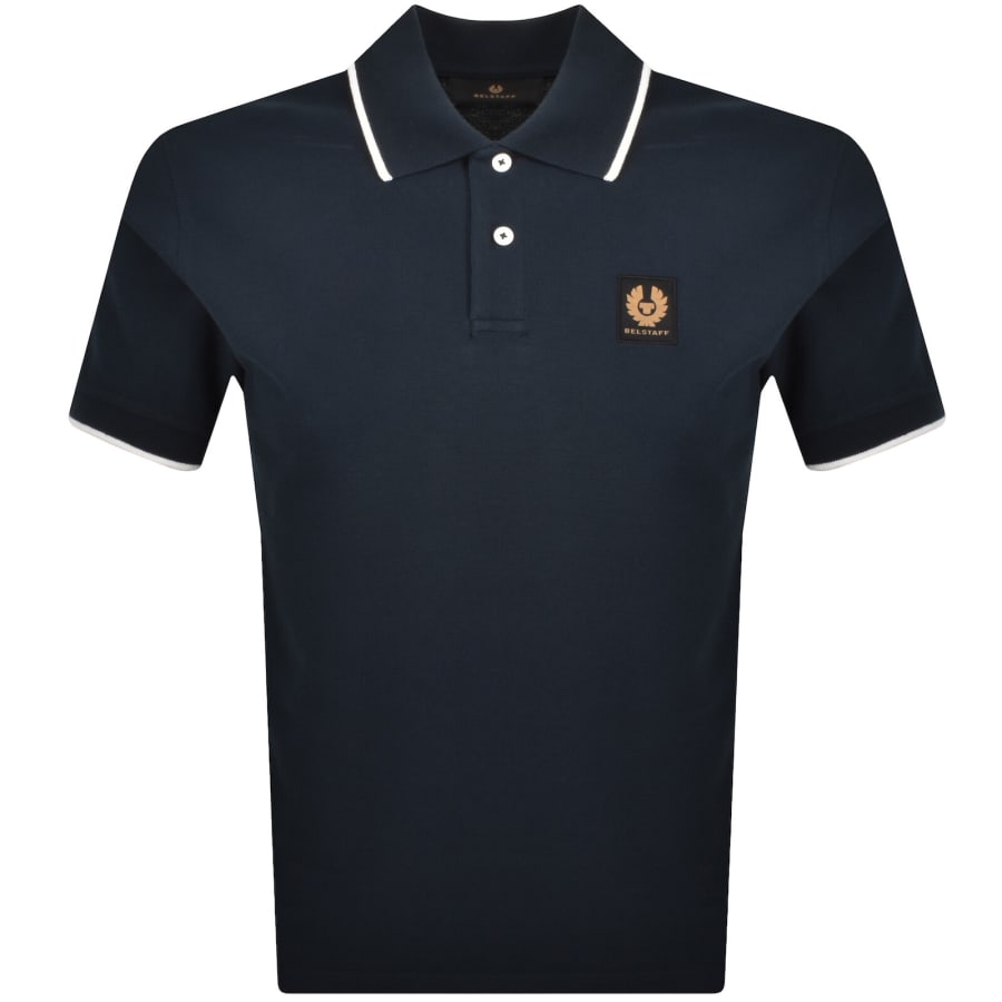 Image number 1 for Belstaff Tipped Polo T Shirt Navy