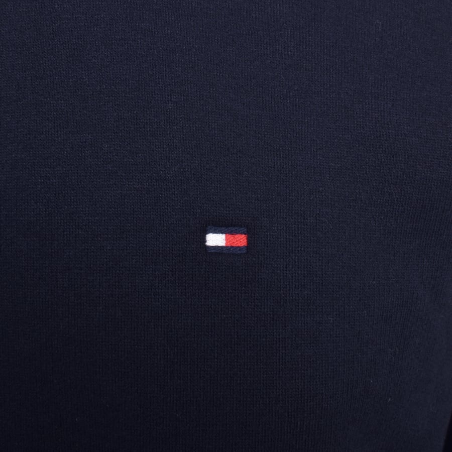 Image number 3 for Tommy Hilfiger Quarter Zip Fleece Sweatshirt Navy