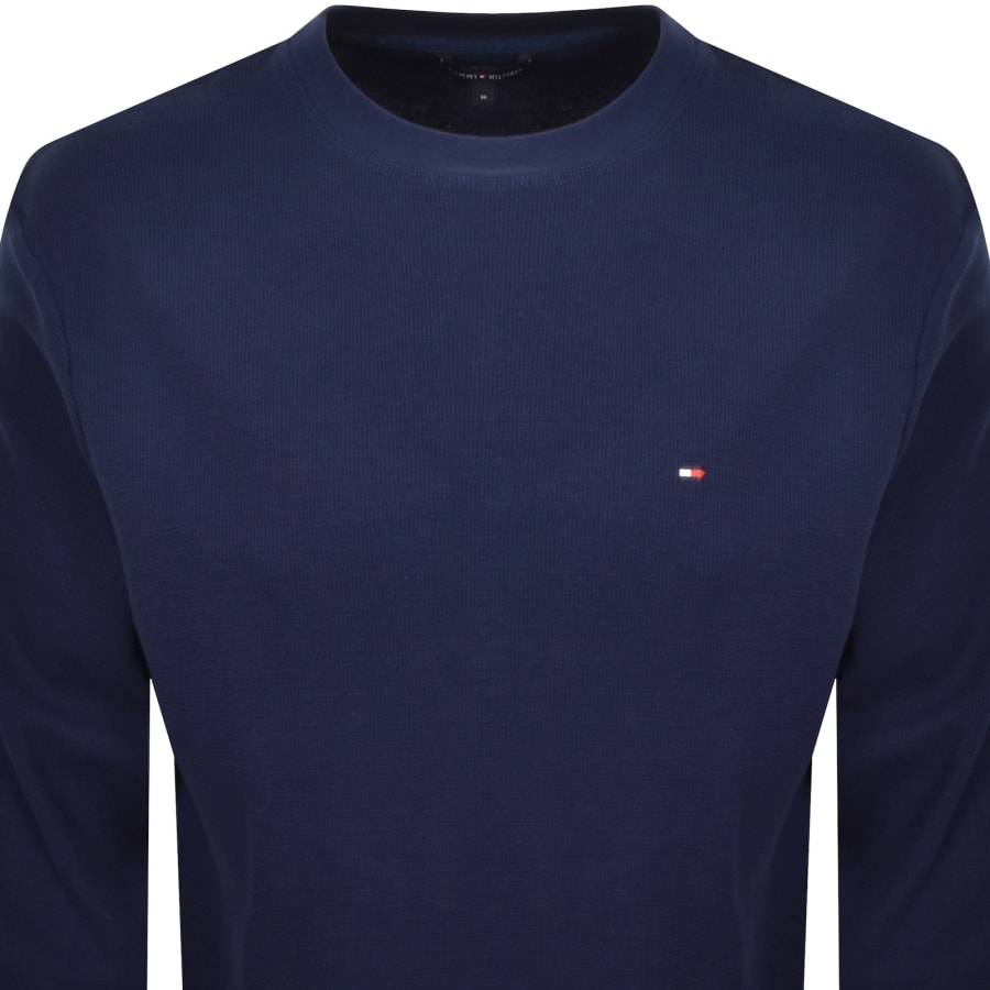 Image number 2 for Tommy Hilfiger Waffle T Shirt Navy