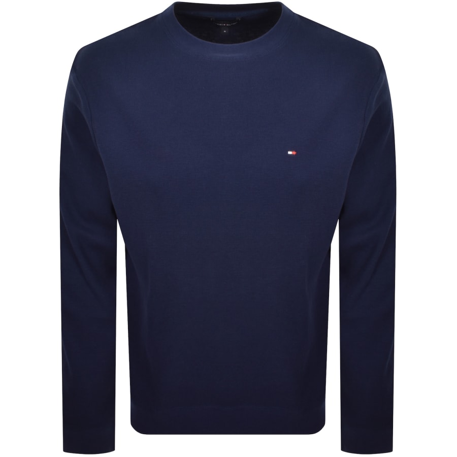 Image number 1 for Tommy Hilfiger Waffle T Shirt Navy