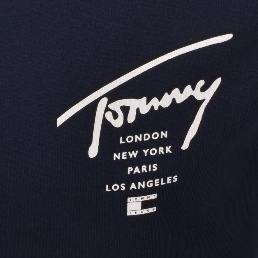 Image number 4 for Tommy Jeans Sign City T Shirt Navy