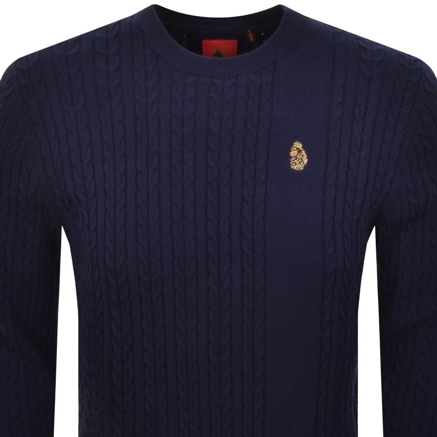 Image number 2 for Luke 1977 Horton 1000 Knit Jumper Navy
