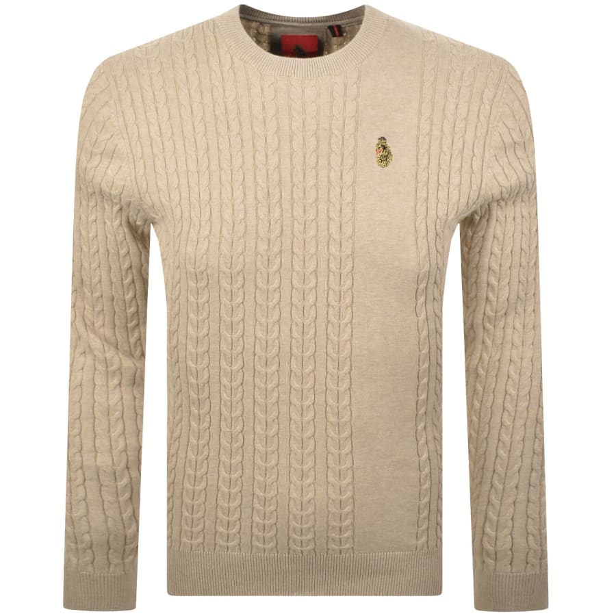 Image number 1 for Luke 1977 Horton 1000 Knit Jumper Stone Cream