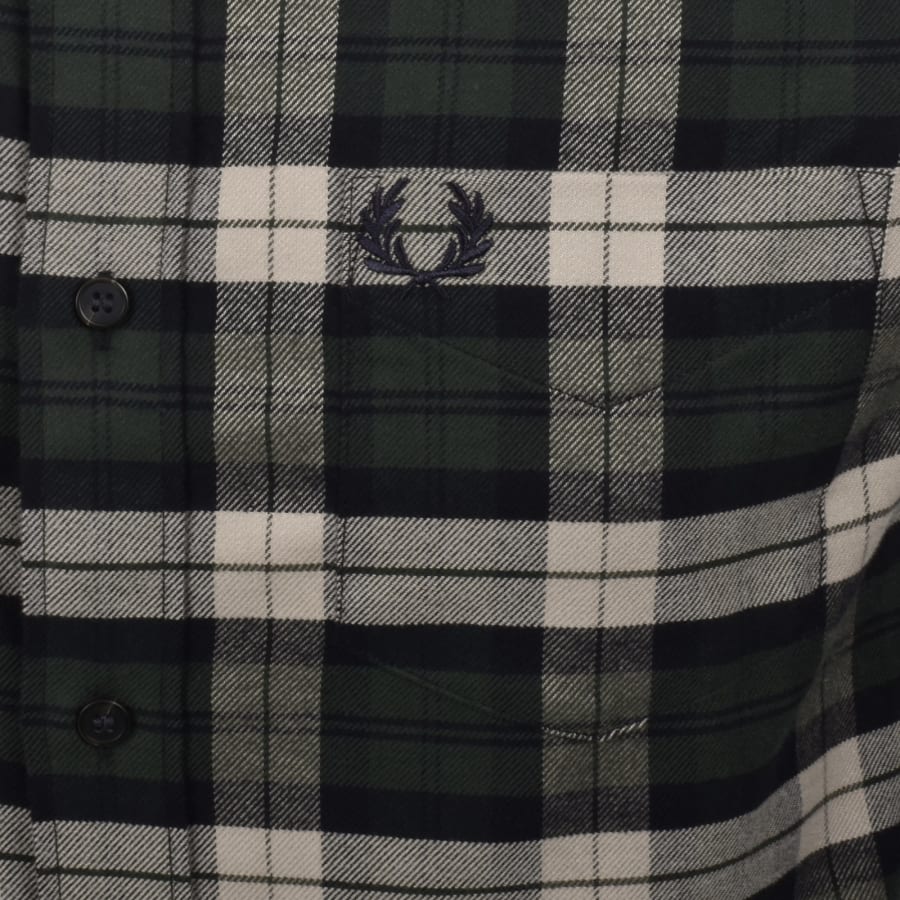 Image number 3 for Fred Perry Tartan Twill Shirt Green