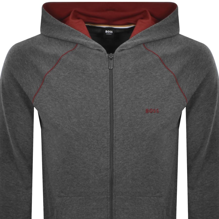 Image number 2 for BOSS Mix And Match Full Zip Hoodie Grey