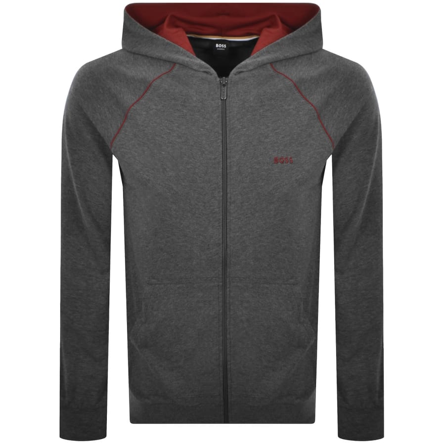 Image number 1 for BOSS Mix And Match Full Zip Hoodie Grey