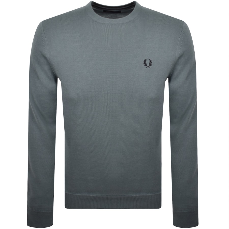 Image number 1 for Fred Perry Classic Crew Neck Knit Jumper Blue