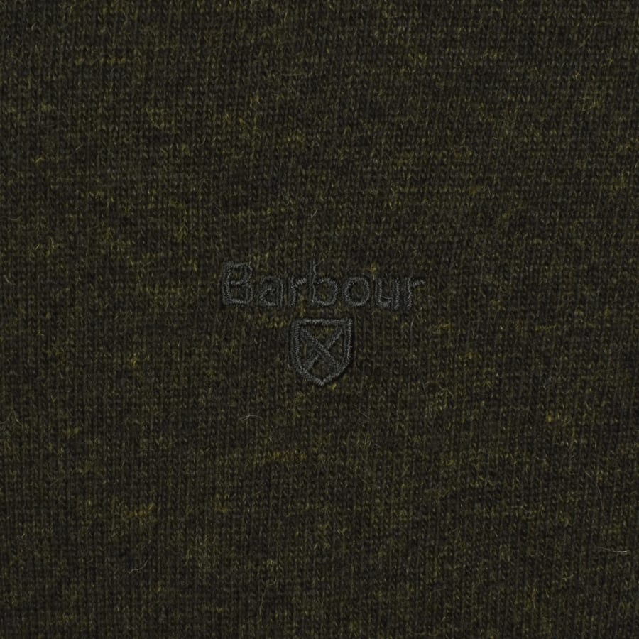 Image number 3 for Barbour Essential Lambswool Knit Jumper Green