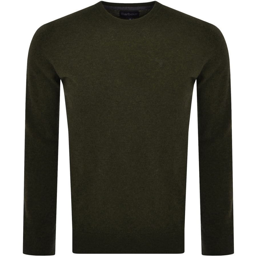 Image number 1 for Barbour Essential Lambswool Knit Jumper Green