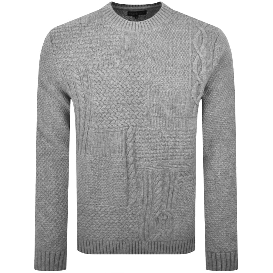 Image number 1 for Barbour Casey Cable Knit Jumper Grey