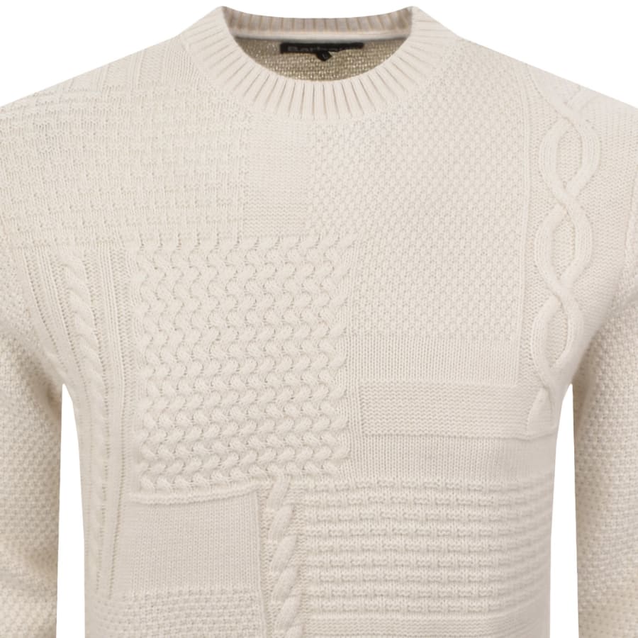 Image number 2 for Barbour Casey Cable Knit Jumper Cream
