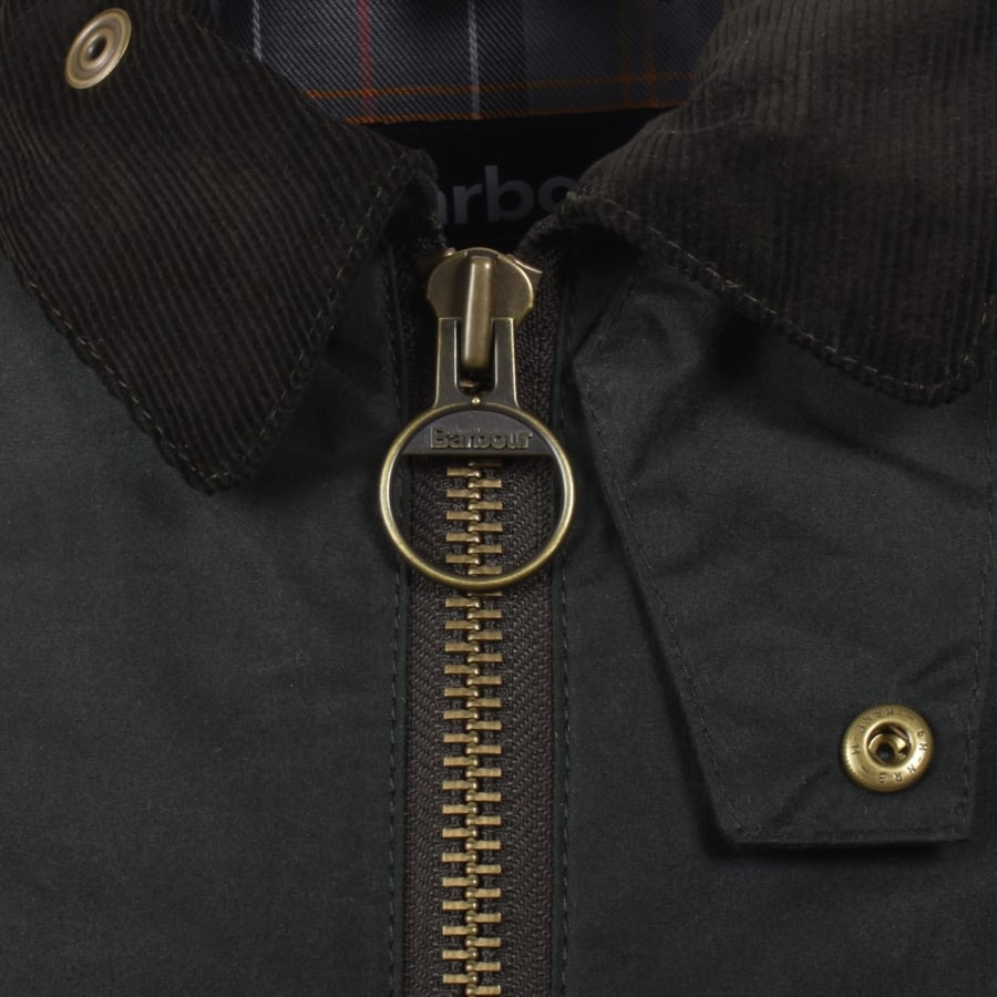 Image number 4 for Barbour Jig Waxed Jacket Sage Green