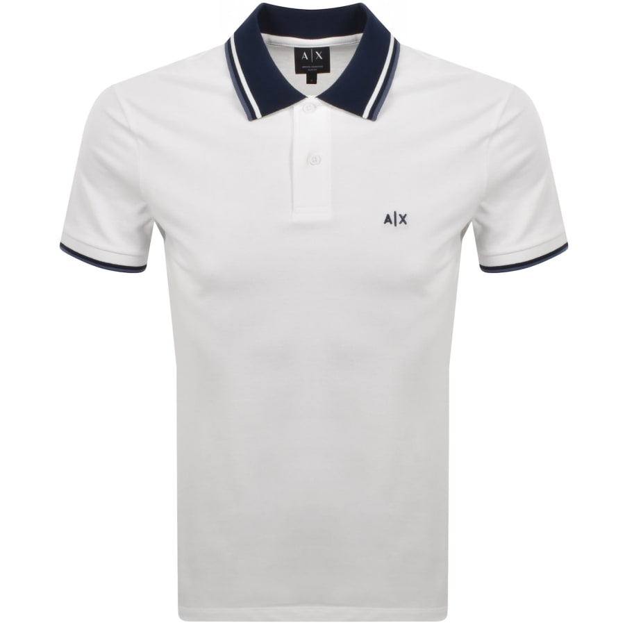 Image number 1 for Armani Exchange Slim Fit Polo T Shirt White