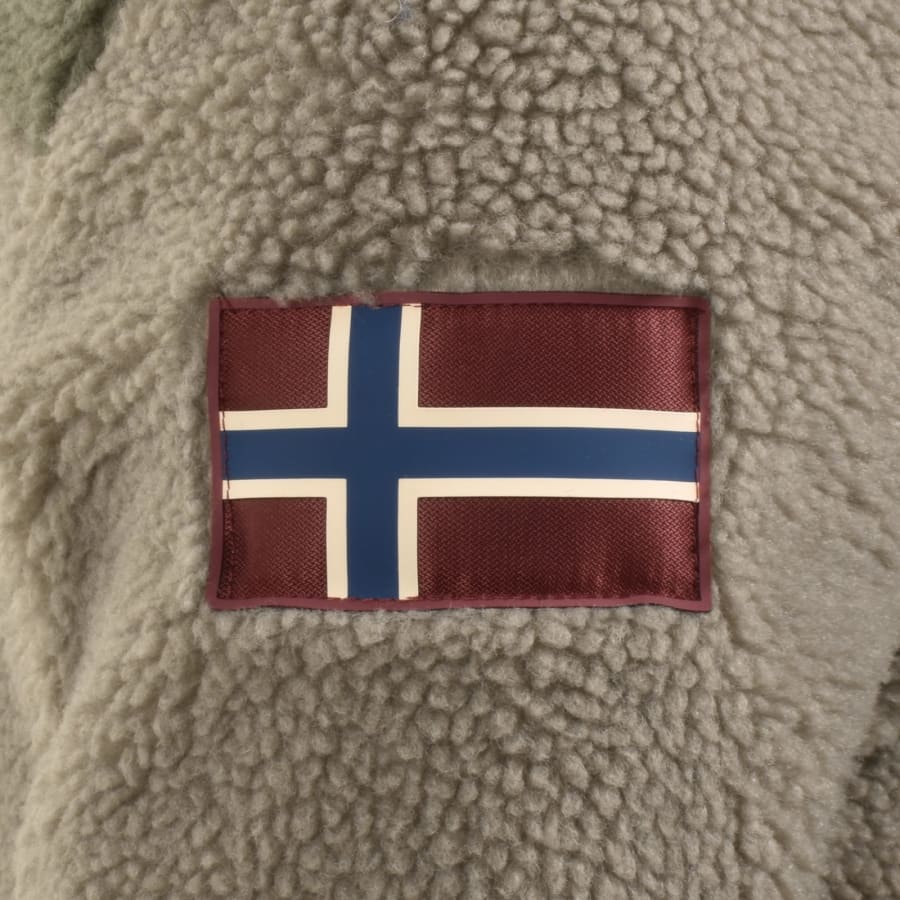 Image number 5 for Napapijri Yupik Full Zip Fleece Hoodie Beige