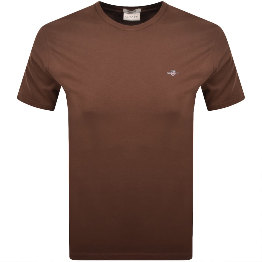 Image number 1 for Gant Regular Shield T Shirt Brown