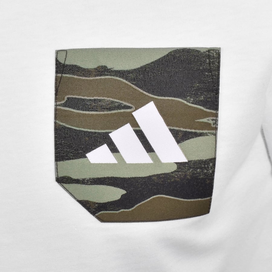 Image number 3 for adidas Sportswear Camo Pocket T Shirt White