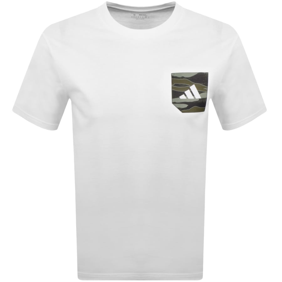 Image number 1 for adidas Sportswear Camo Pocket T Shirt White
