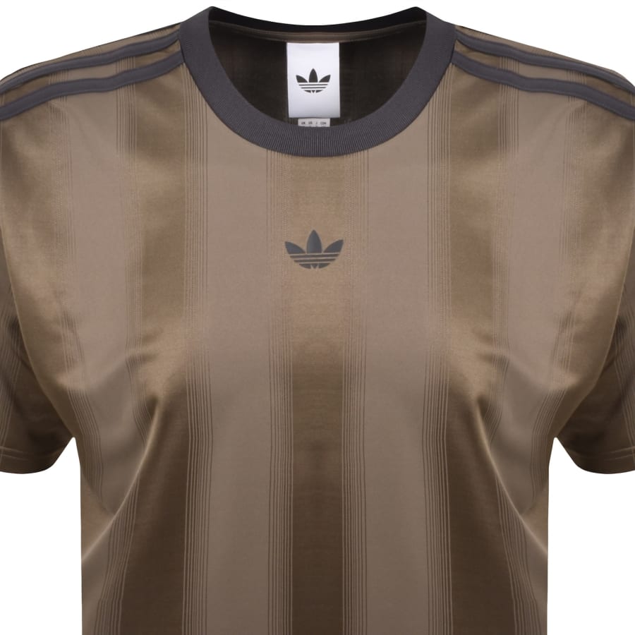 Image number 2 for adidas Originals Jacquard Jersey T Shirt Brown