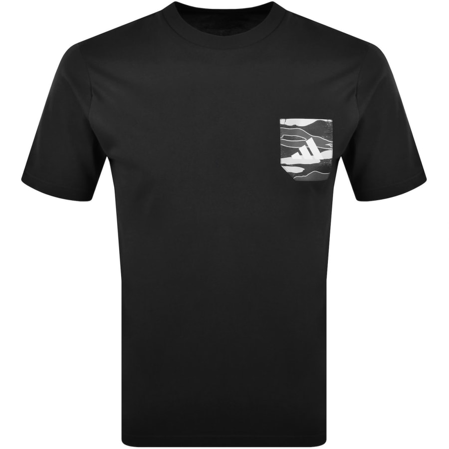 Image number 1 for adidas Sportswear Camo Pocket T Shirt Black