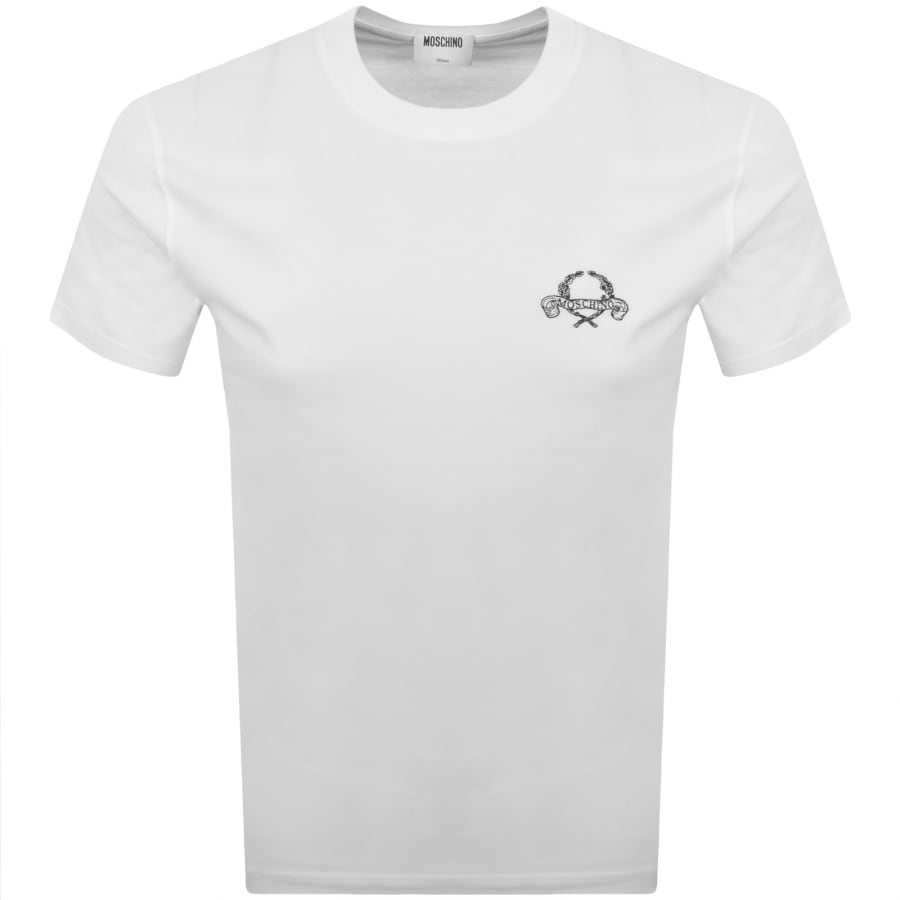 Image number 1 for Moschino Laurel Crown Logo T Shirt White
